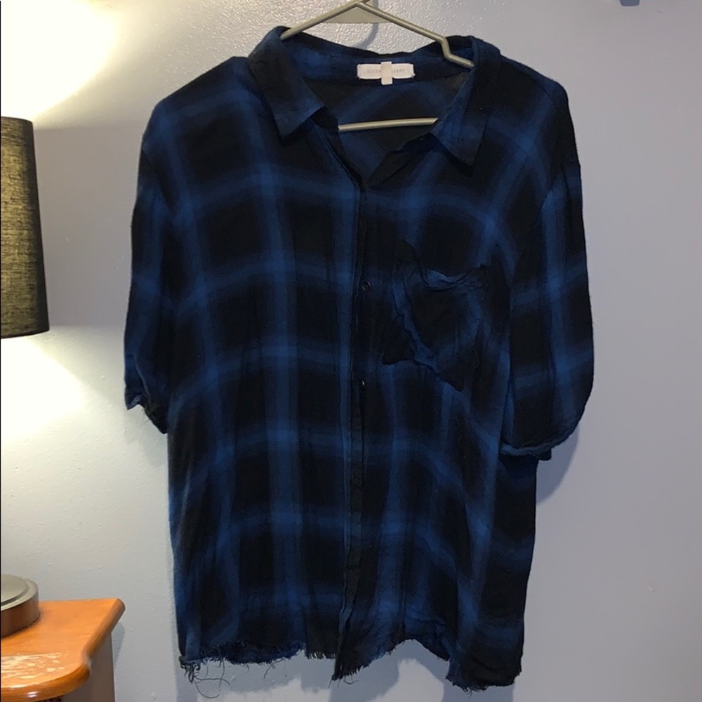 Gilded intent short sleeve plaid